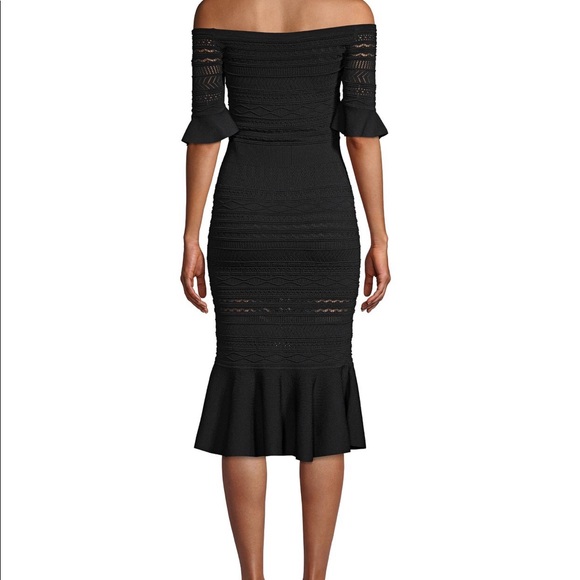 Alexis Sheira Off the Shoulder Knit Midi Dress L - Picture 3 of 8